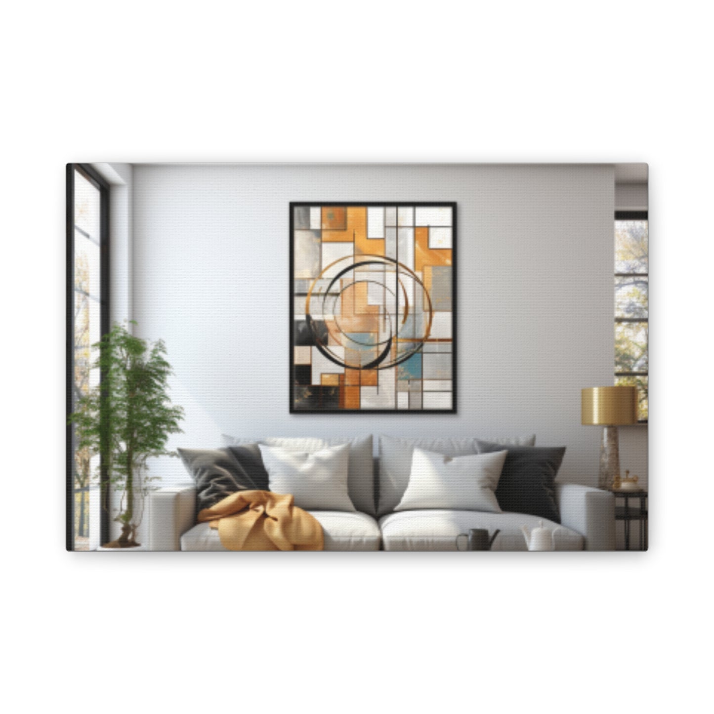Gold and Black Elegance: A Symphony of Sophistication Canvas Print