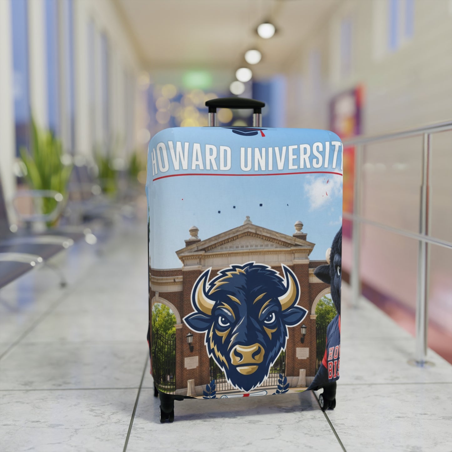 Howard University Bison Mascot Luggage Cover — College Travel Gear
