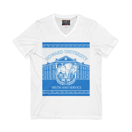 Howard University/ Truth and Service Unisex V-Neck T-Shirt