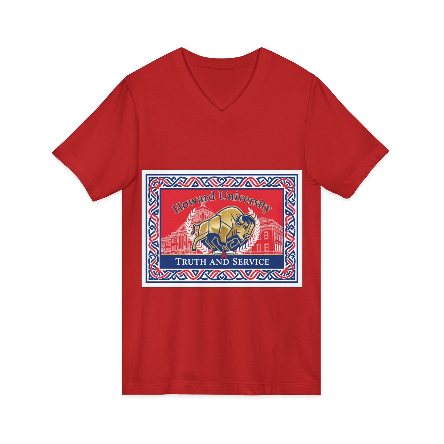 Howard University/ Truth and Service Unisex V-Neck T-Shirt