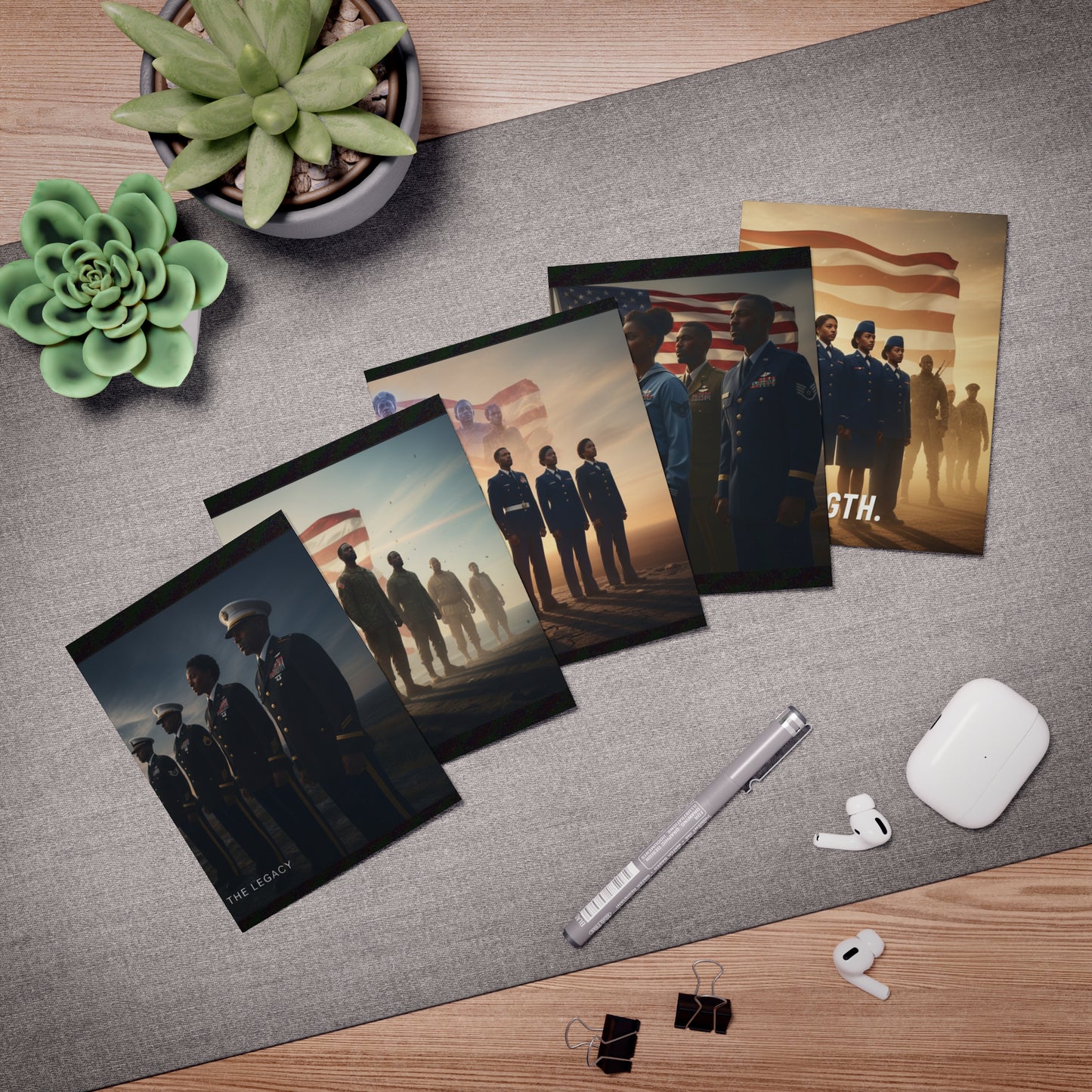 Honoring Black Military Service – Memorial Day Greeting Card Set 1/Multi-Design Greeting Cards (5-Pack)
