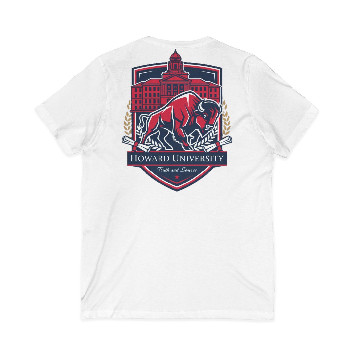 Howard University/ Truth and Service Unisex V-Neck T-Shirt 5