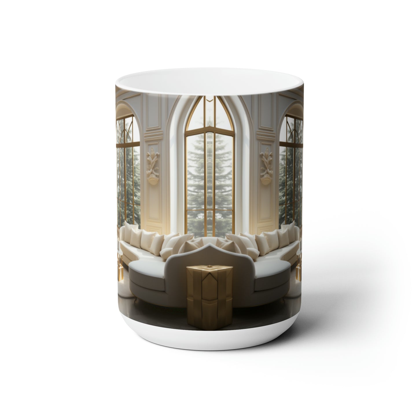 Elegance in Gold & White Holiday Mug15oz