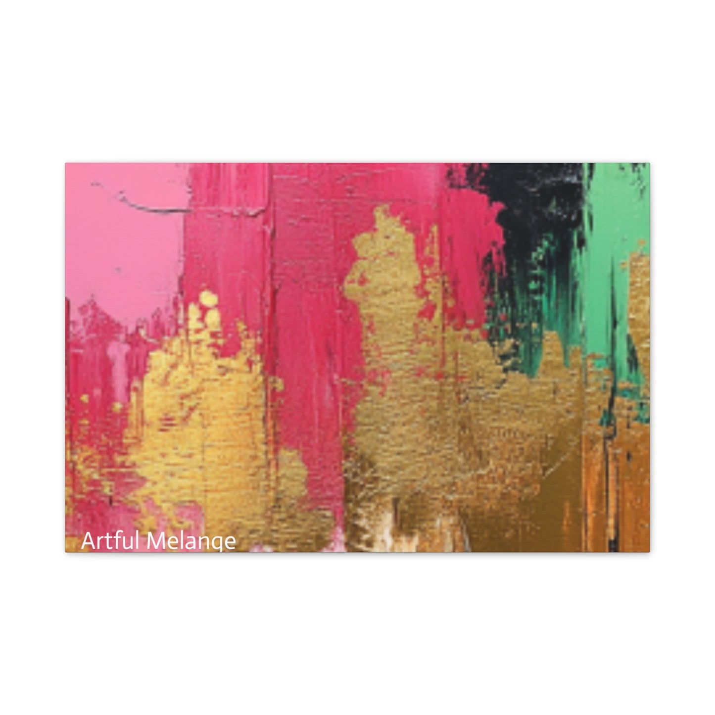 Acrylic Abstract Canvas Print - Homage to the Divine Nine/Pink Green Black and Gold 1