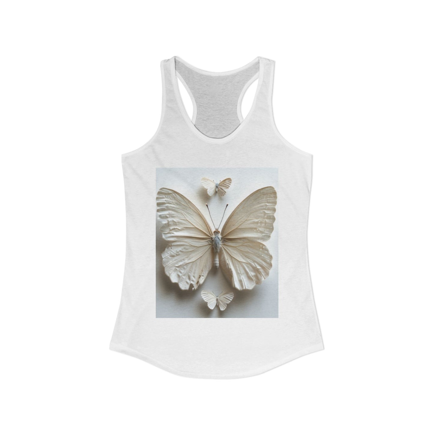 Flutter & Flow | Women's Razorback White T-Shirts with Artistic Butterflies 1