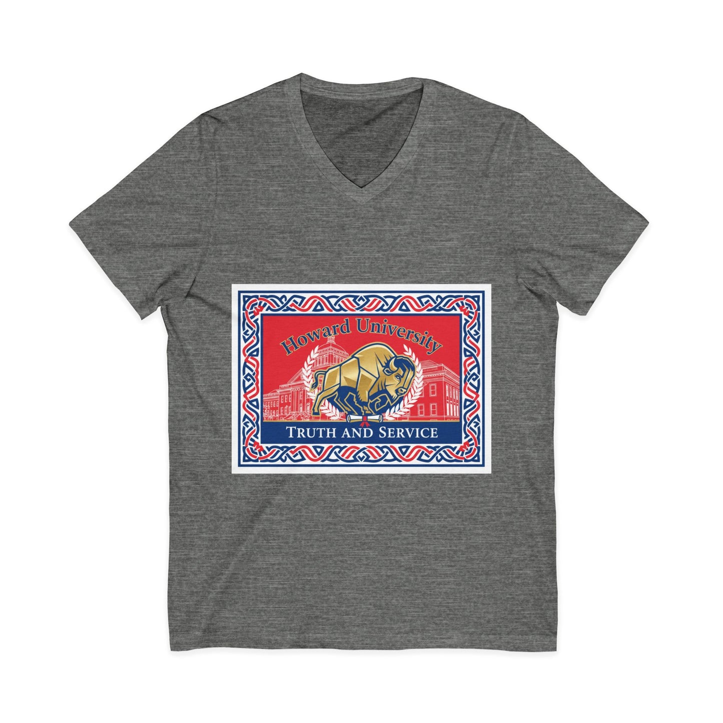 Howard University/ Truth and Service Unisex V-Neck T-Shirt