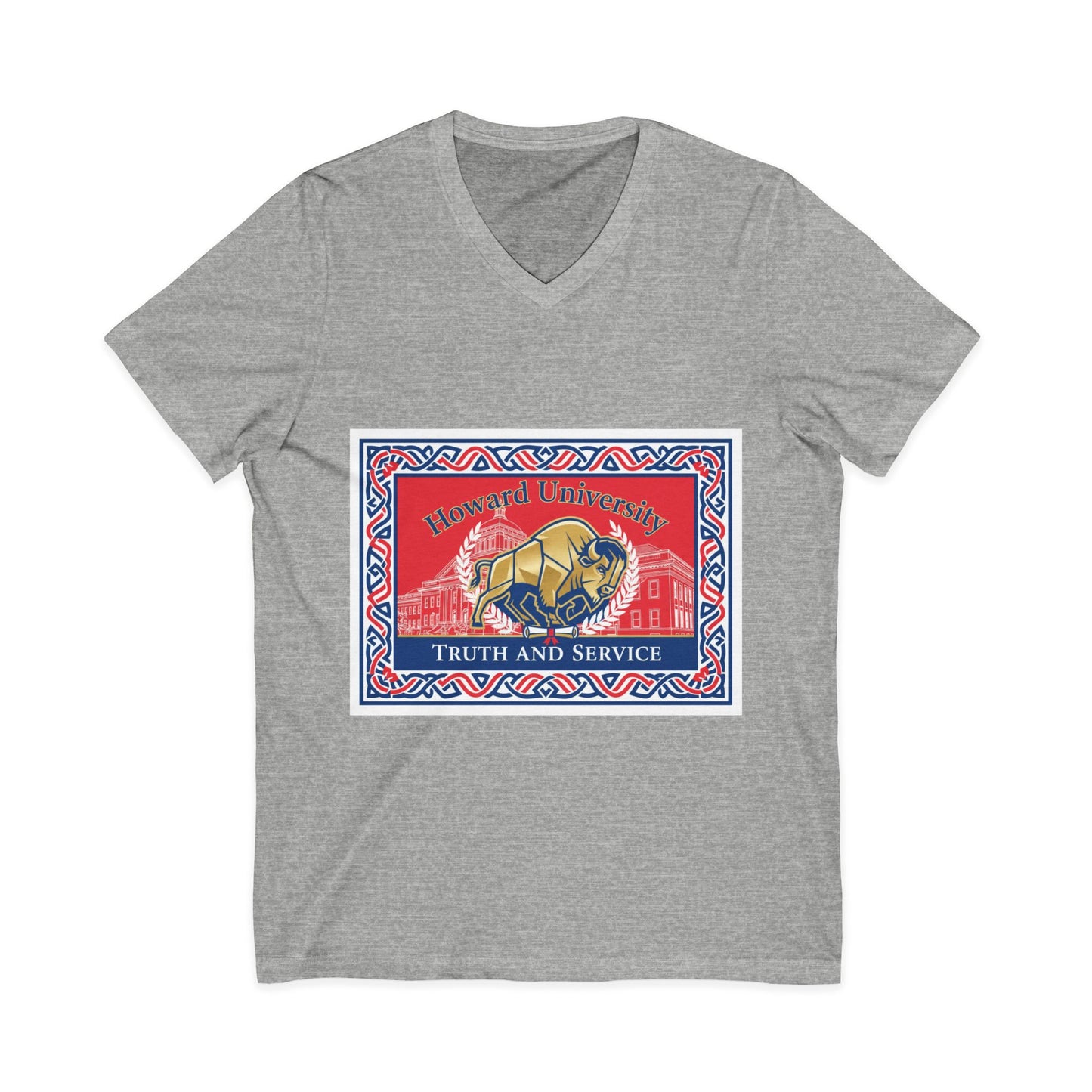 Howard University/ Truth and Service Unisex V-Neck T-Shirt