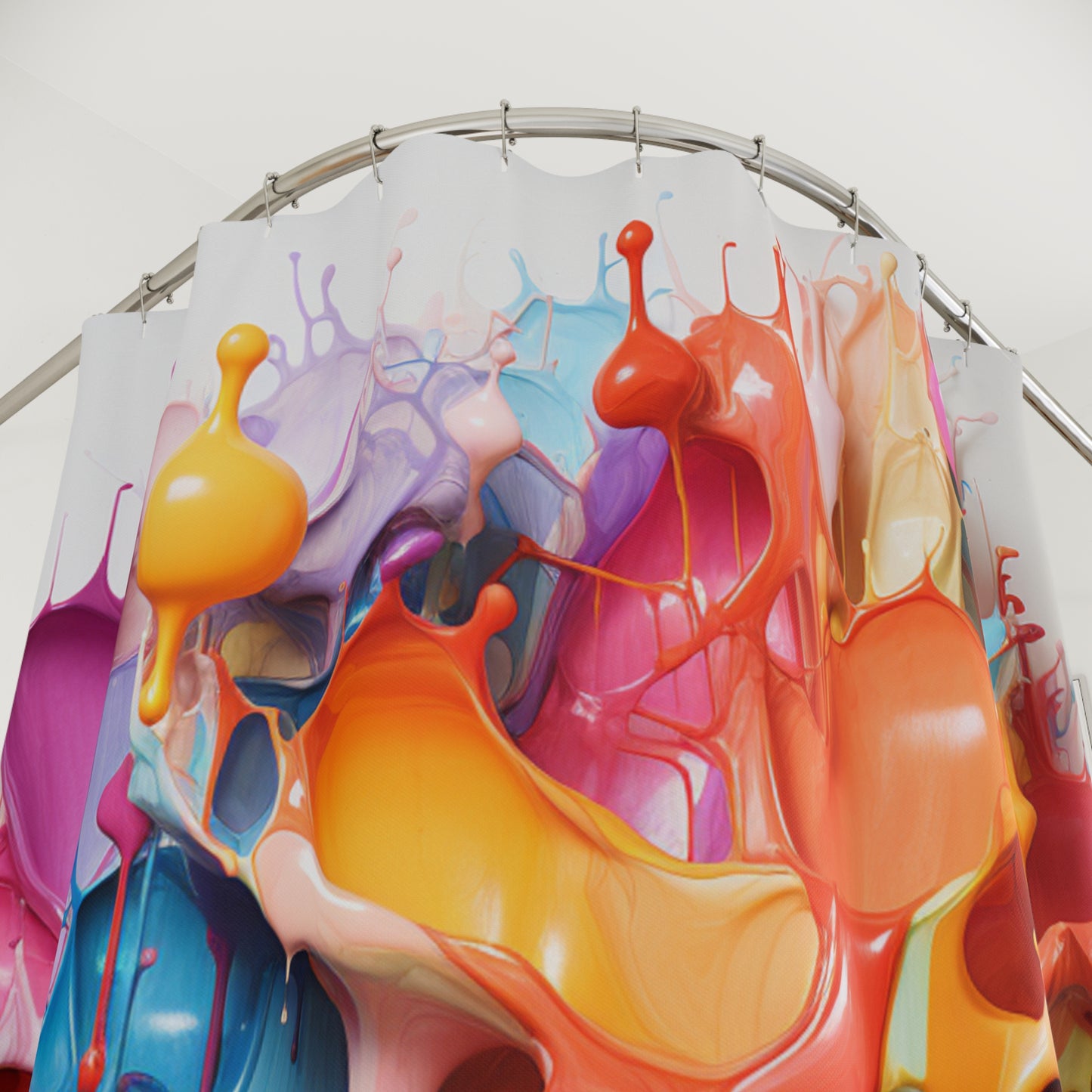 Canvas Cascade: Abstract Acrylic Art Shower Curtain Collection 263