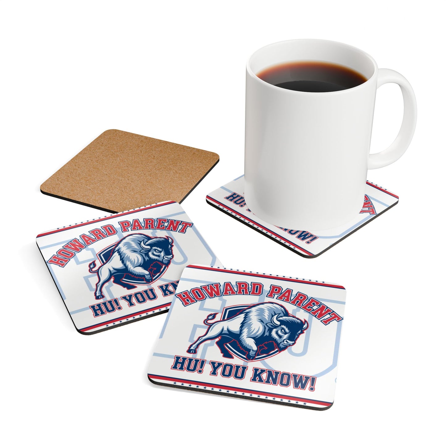 Howard University Coaster Set 5 – HU Pride Campus & Bison Design