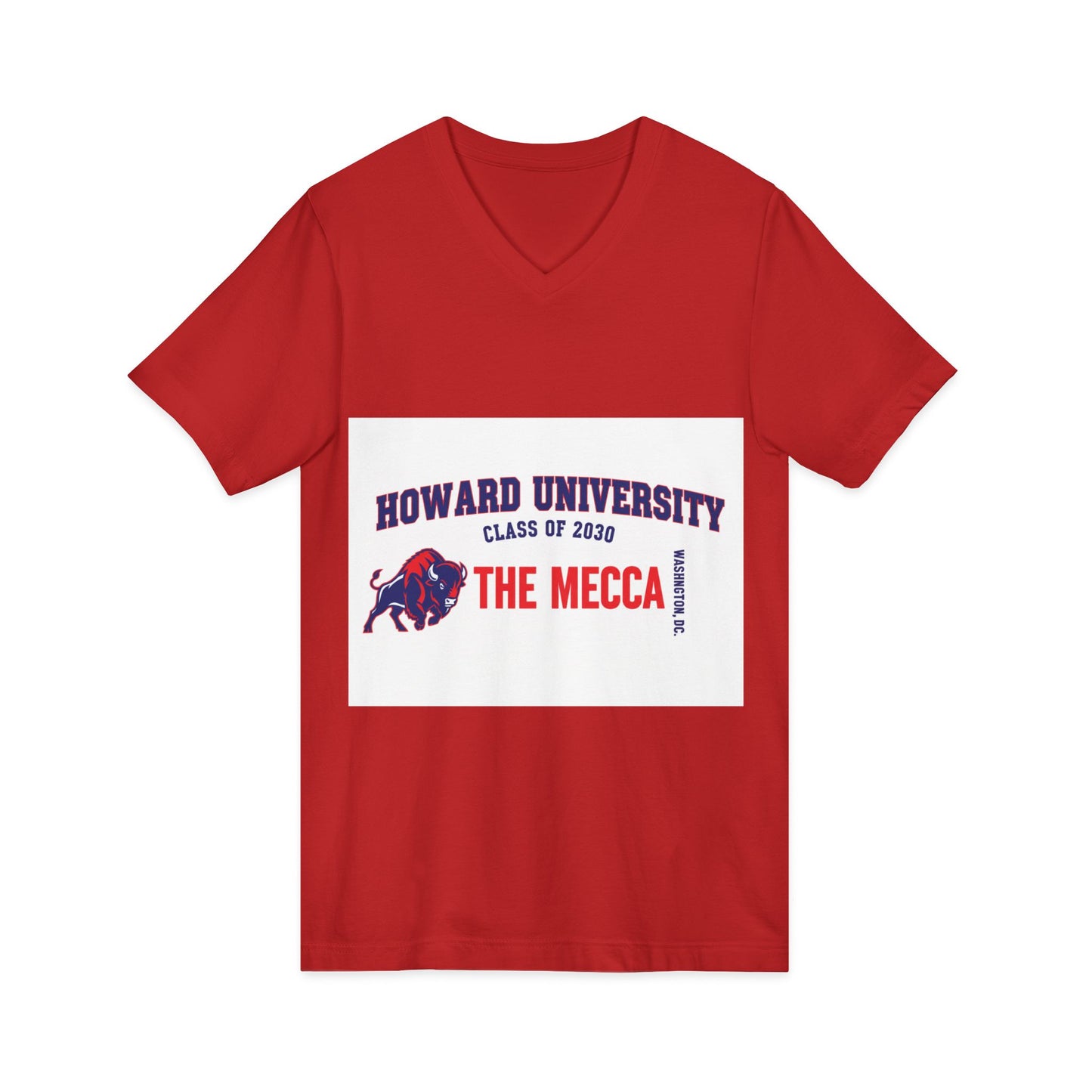 Howard University Class of 2030 Unisex V-Neck T-Shirt | The Mecca Incoming Class Tee