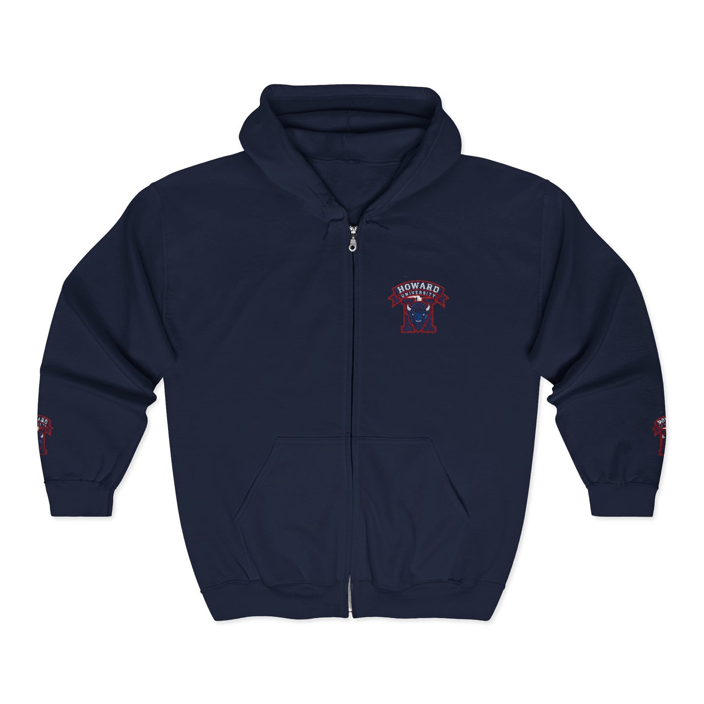 Bison Heritage Embroidered Collection: Full-Zip Sweatshirt | Howard-Inspired HBCU Collegiate Jacket