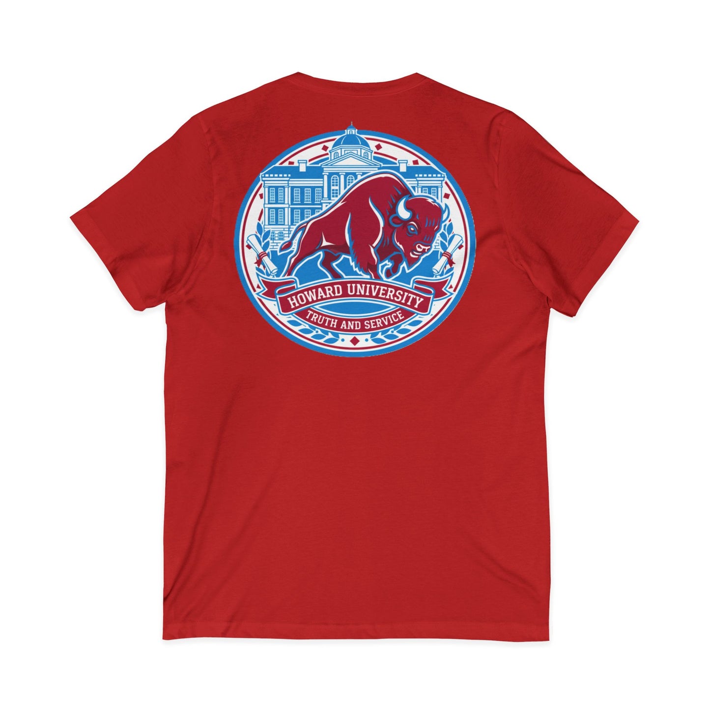Howard University/ Truth and Service Unisex V-Neck T-Shirt 7