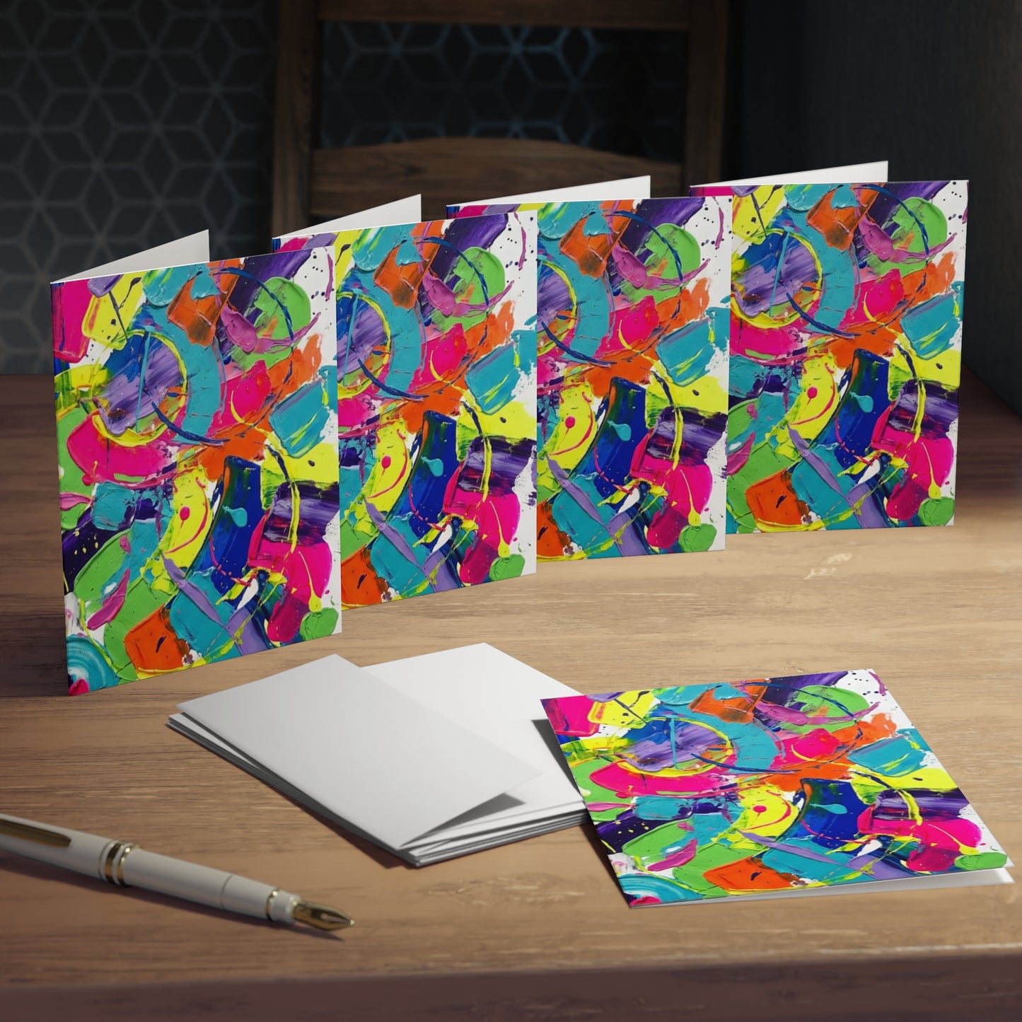 Elegance in Ink:  Abstract Art Note Card Set(5-Pack)