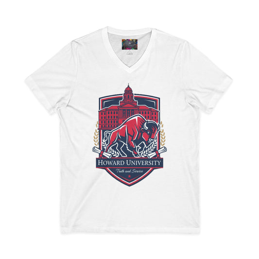 Howard University/ Truth and Service Unisex V-Neck T-Shirt 5