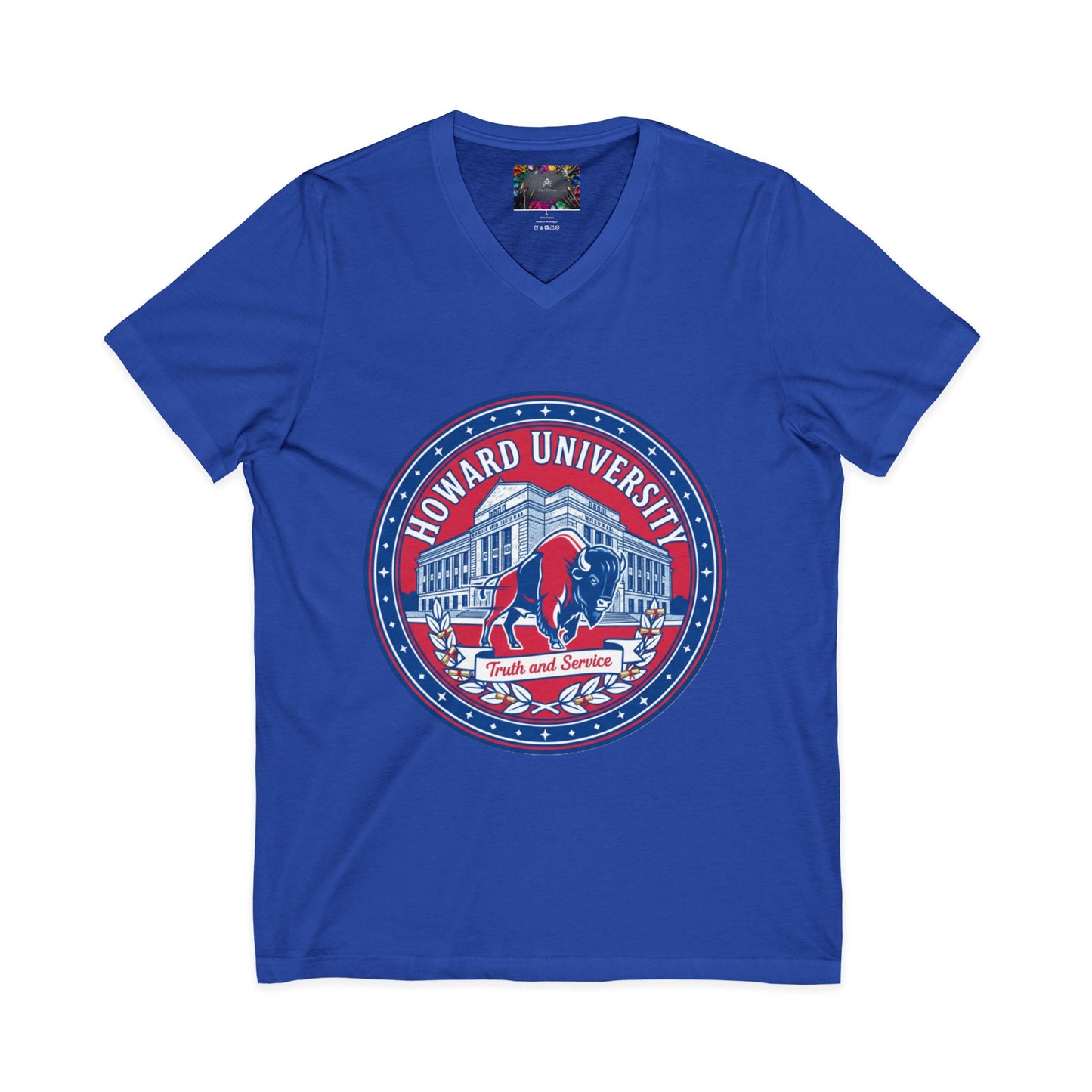 Howard University/ Truth and Service Unisex V-Neck T-Shirt 3
