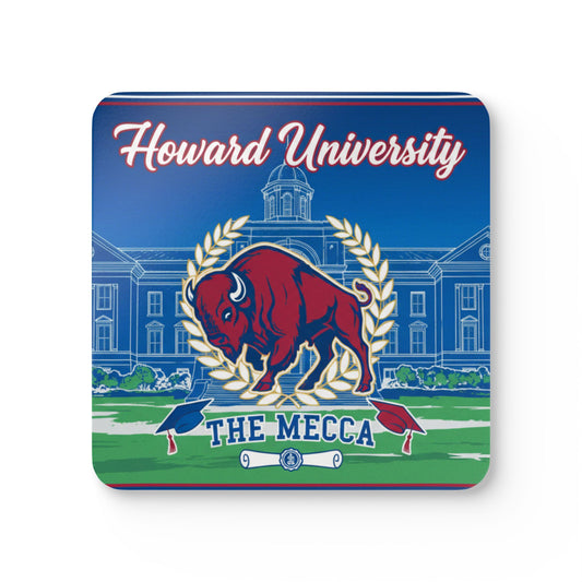 Howard University Coaster Set 4 – HU Pride Campus & Bison Design