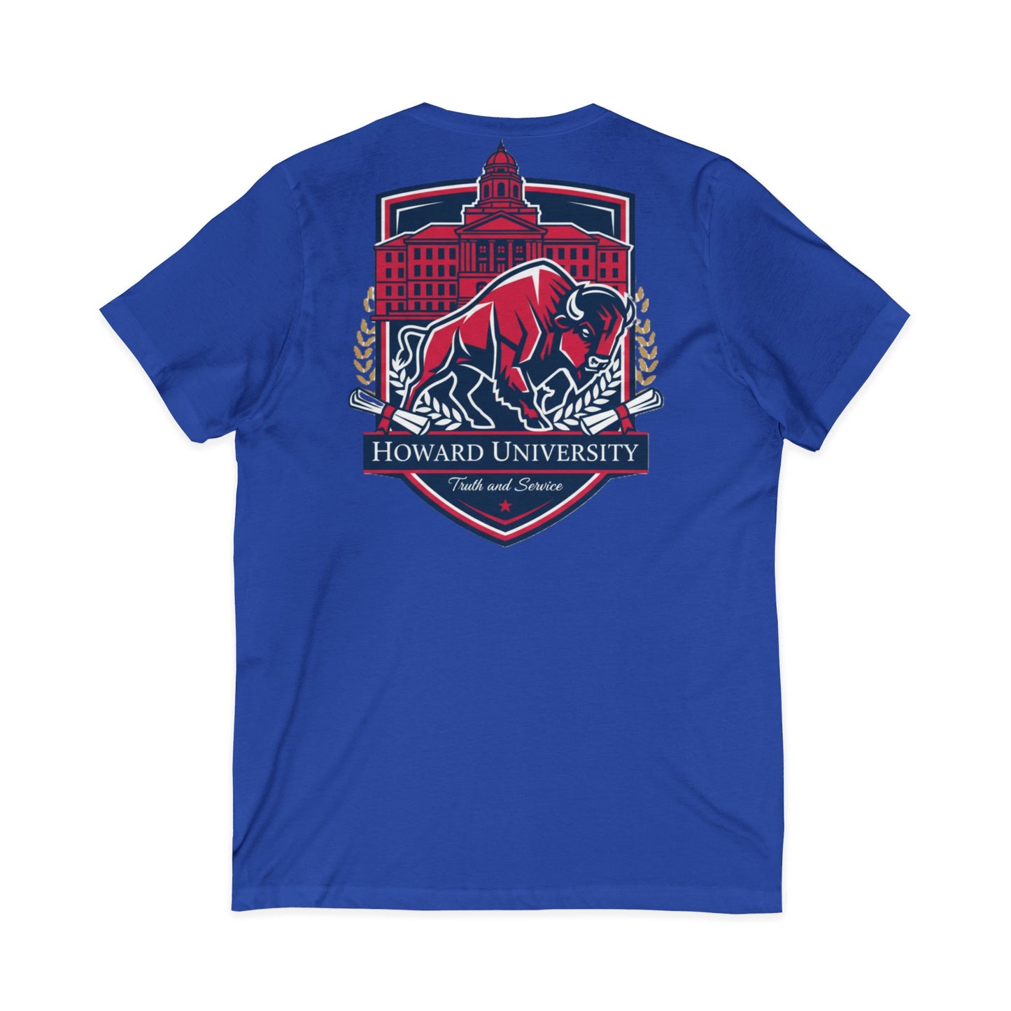 Howard University/ Truth and Service Unisex V-Neck T-Shirt 5