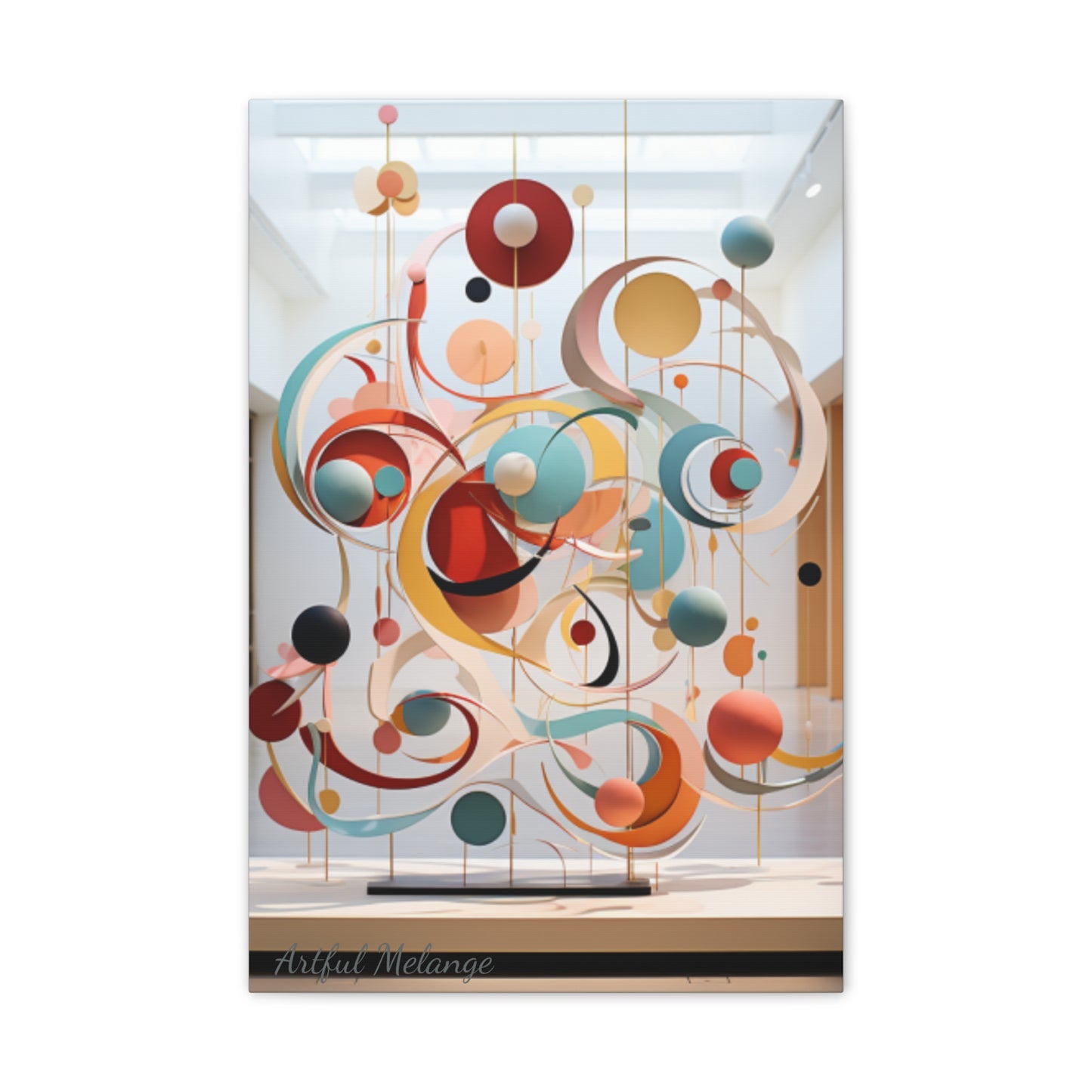 Harmony in Cyan and Peach- Graphic Print