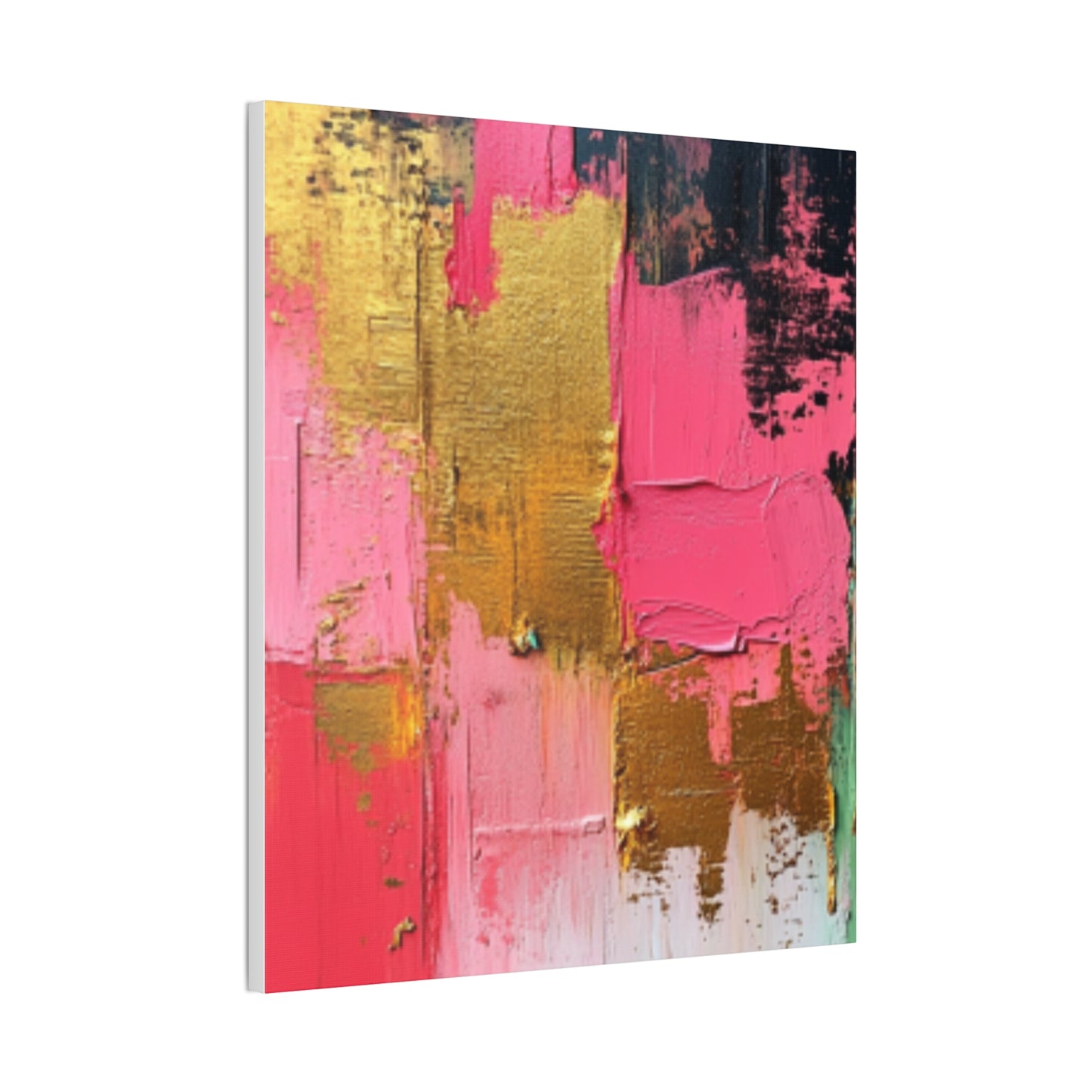 Acrylic Abstract Canvas Print - Homage to the Divine Nine/Pink Green Black and Gold 3