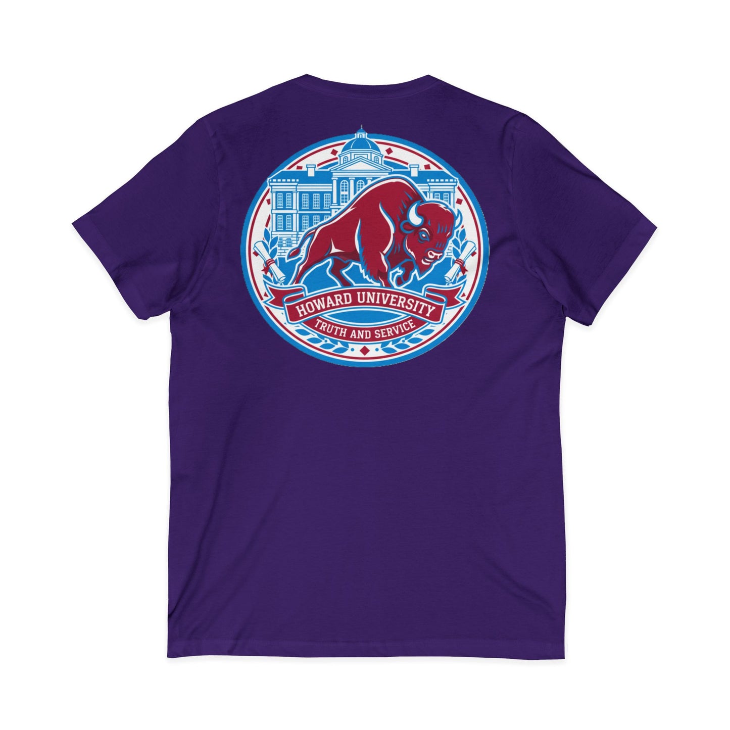 Howard University/ Truth and Service Unisex V-Neck T-Shirt 7