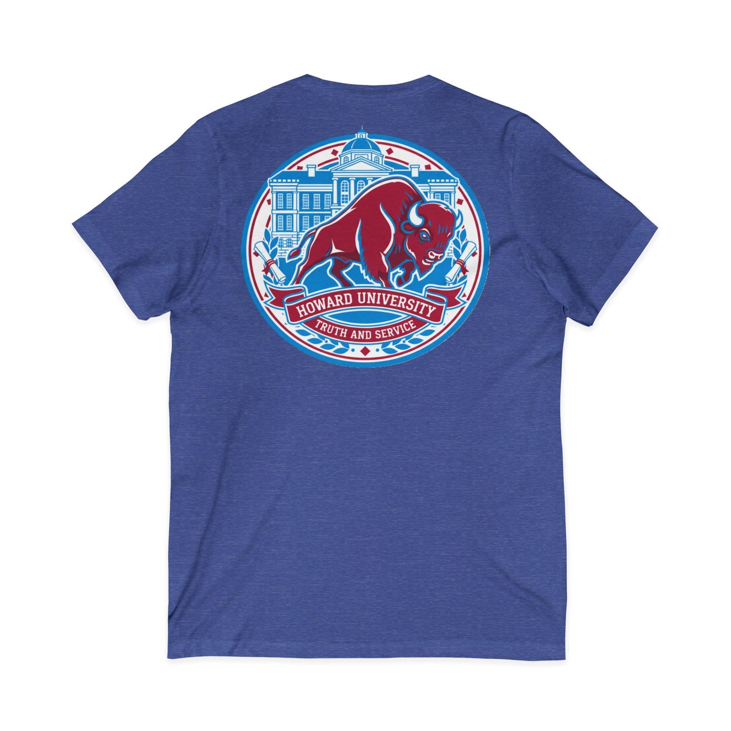 Howard University/ Truth and Service Unisex V-Neck T-Shirt 7