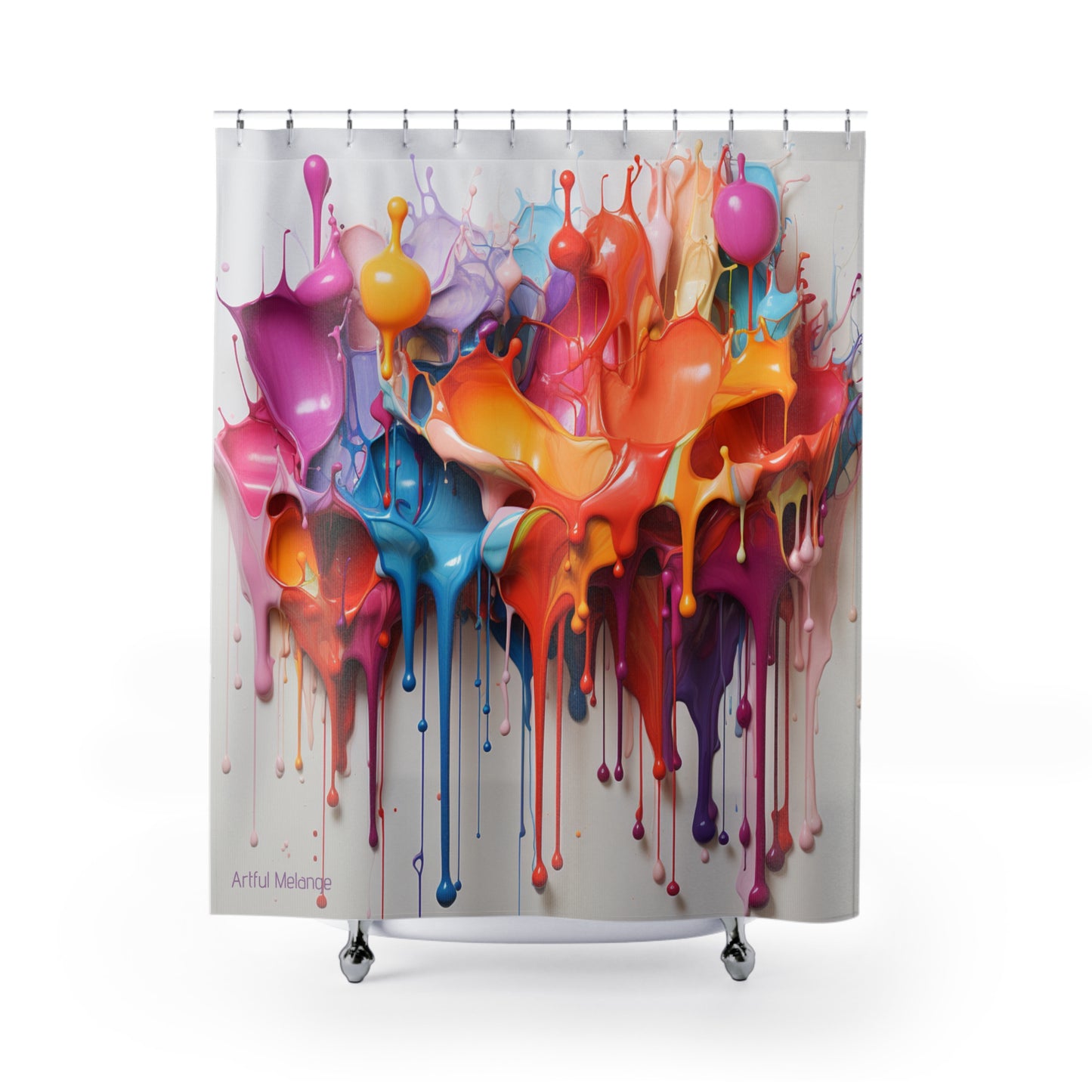 Canvas Cascade: Abstract Acrylic Art Shower Curtain Collection 263