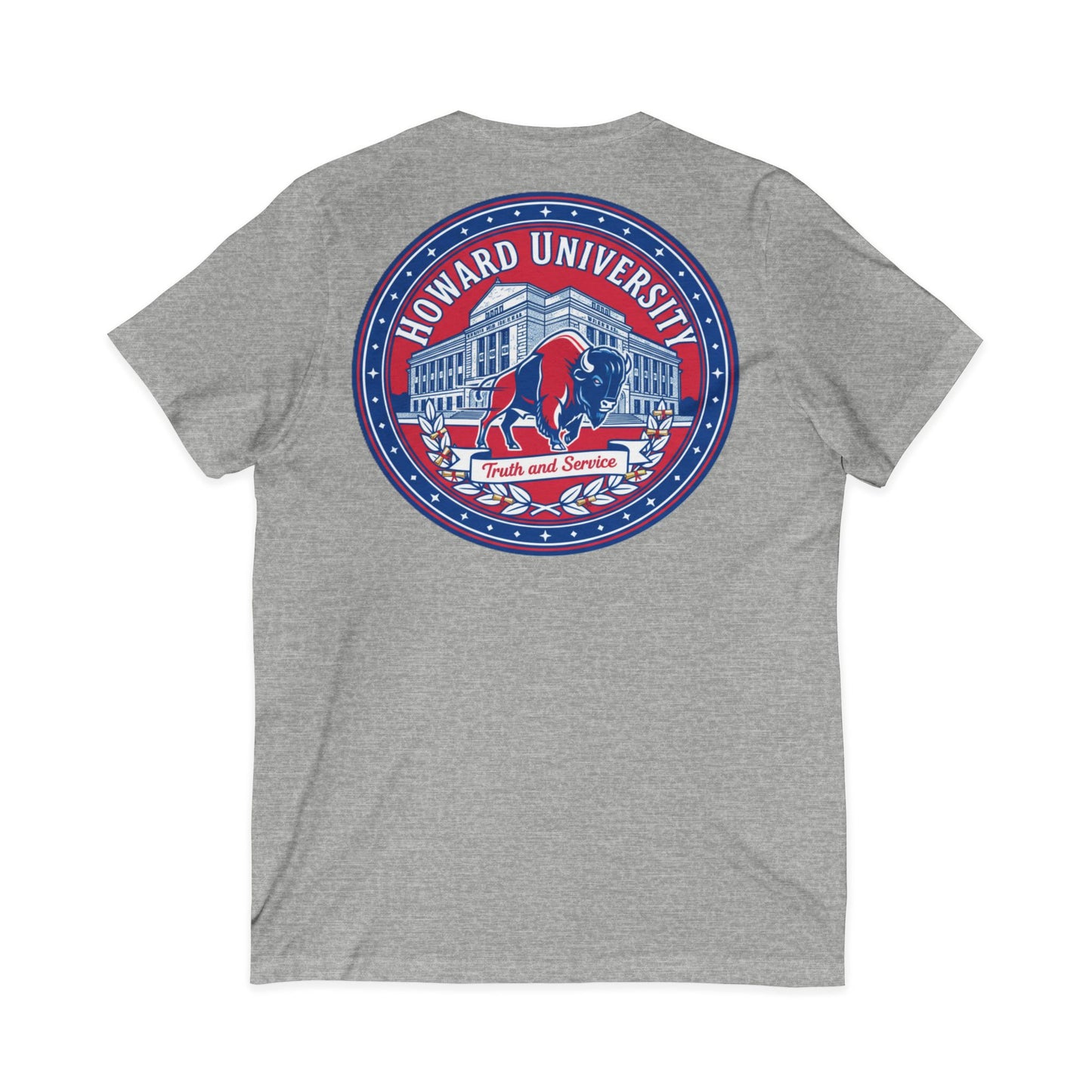 Howard University/ Truth and Service Unisex V-Neck T-Shirt 3