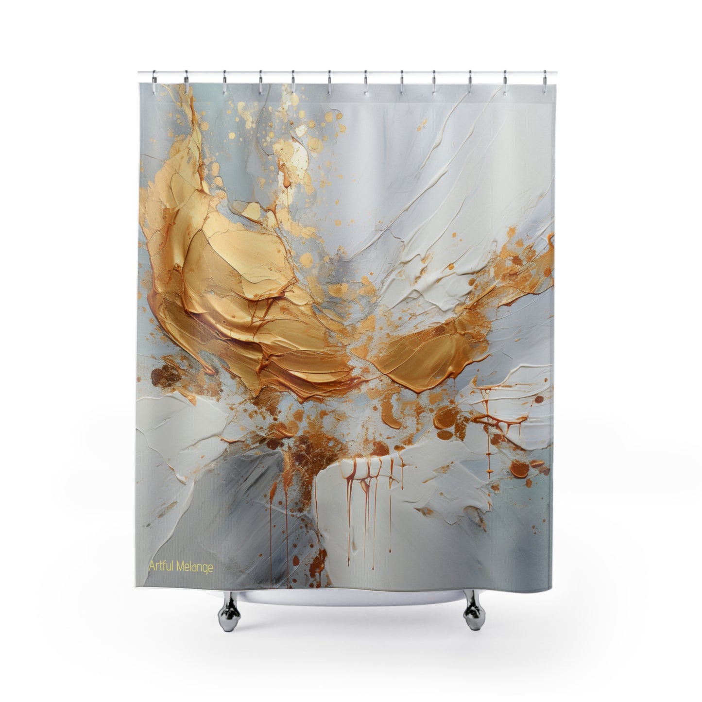 Canvas Cascade: Abstract Acrylic Art Shower Curtain Collection 265