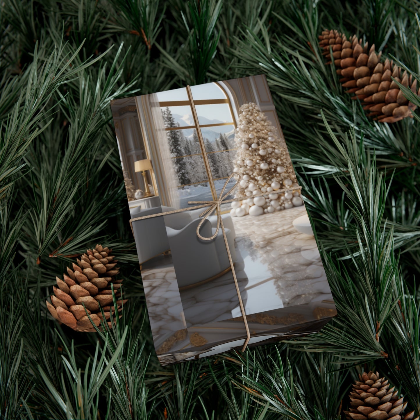 Elegant Gold and White Holiday Wrapping Paper Collection – Elevate Your Gifts with Sophisticated Style