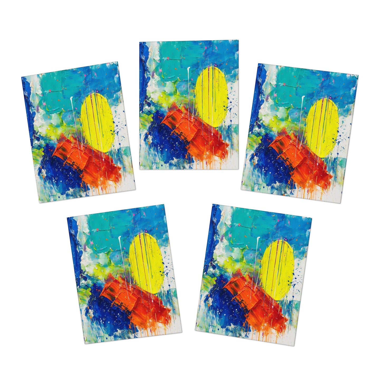Elegance in Ink:  Abstract Art Note Card Set(5-Pack)