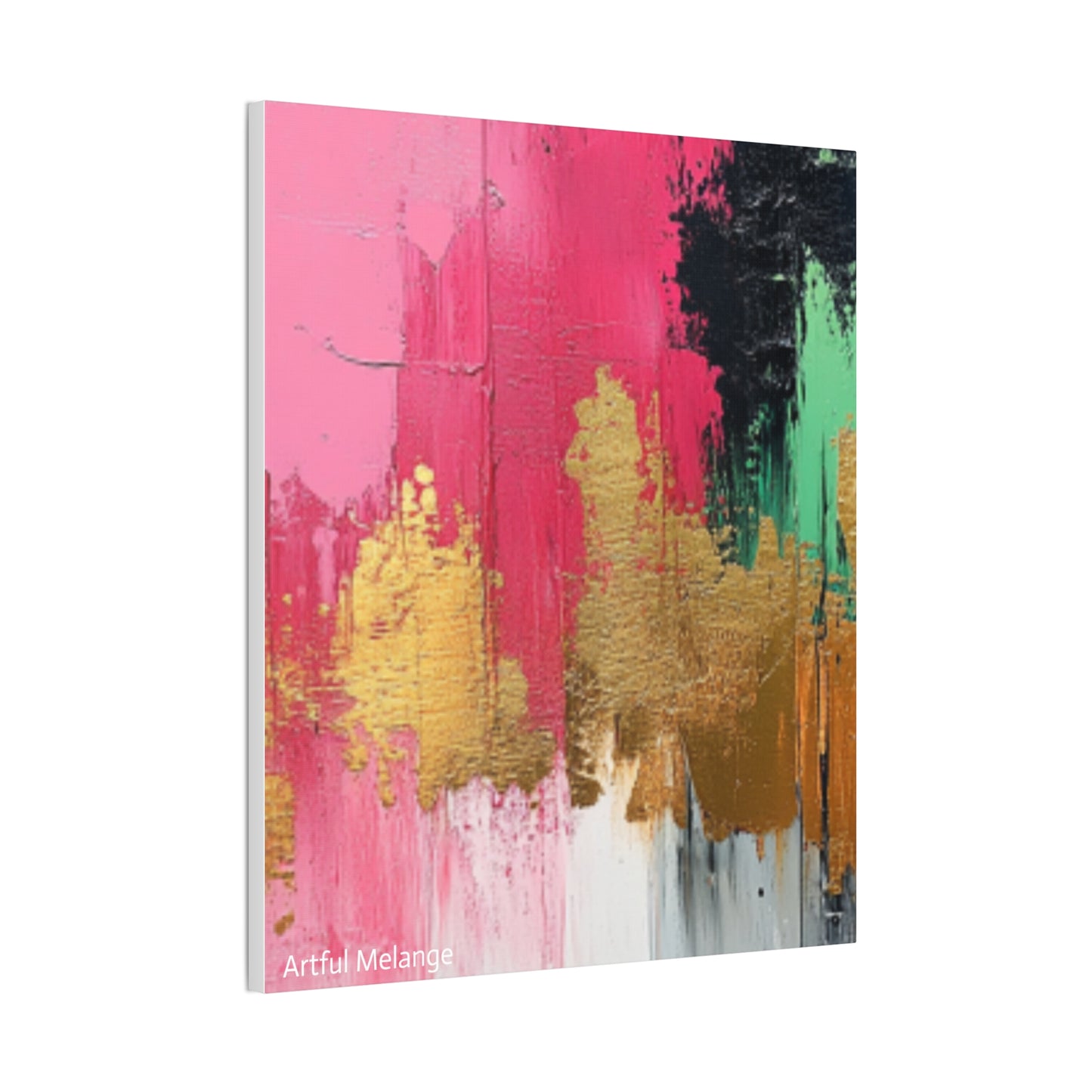 Acrylic Abstract Canvas Print - Homage to the Divine Nine/Pink Green Black and Gold 1
