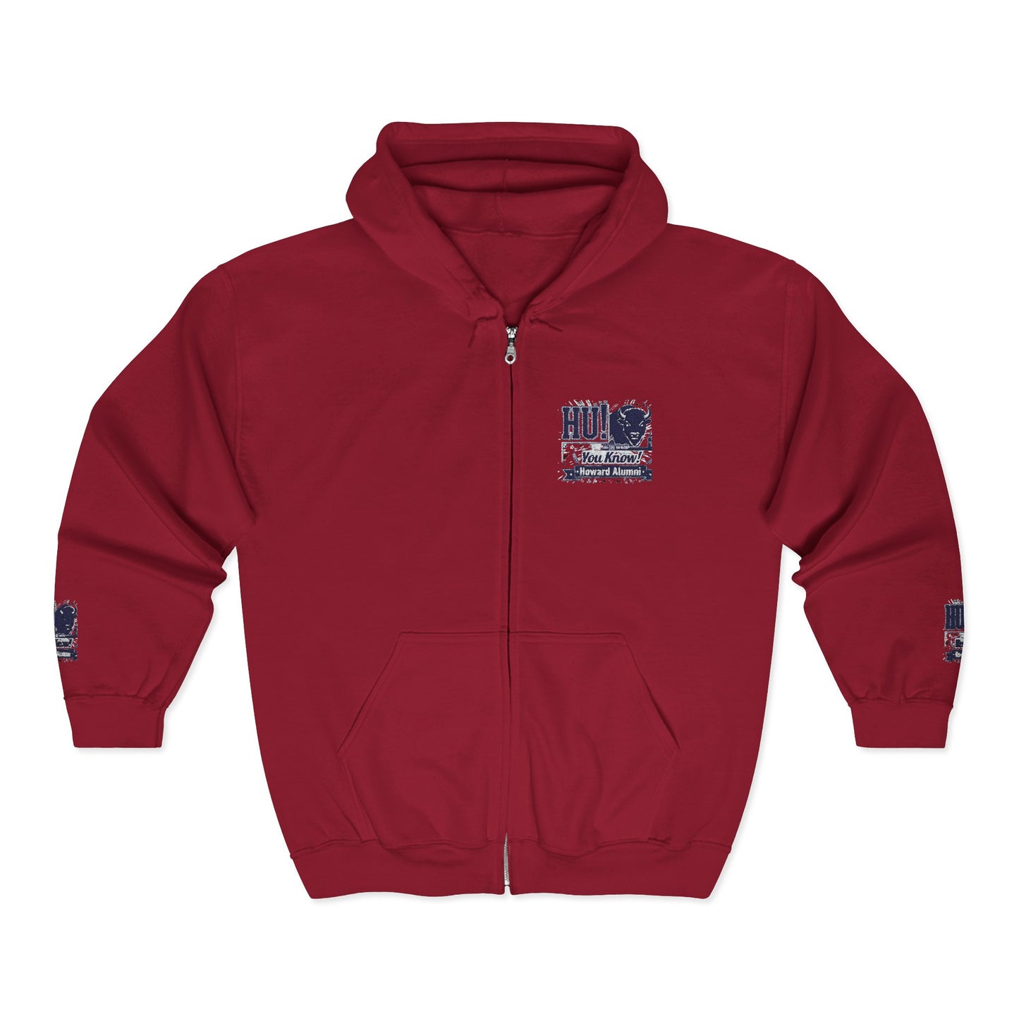 Bison Heritage Embroidered Collection: Full-Zip Sweatshirt | Howard-Inspired HBCU Collegiate Jacket