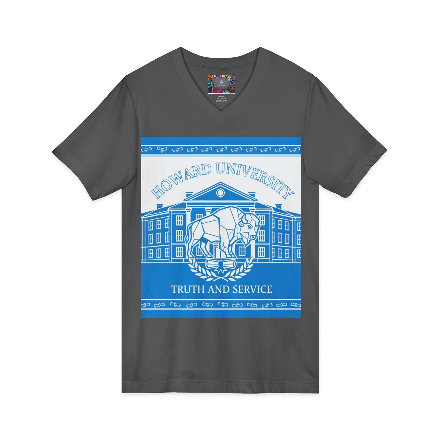 Howard University/ Truth and Service Unisex V-Neck T-Shirt