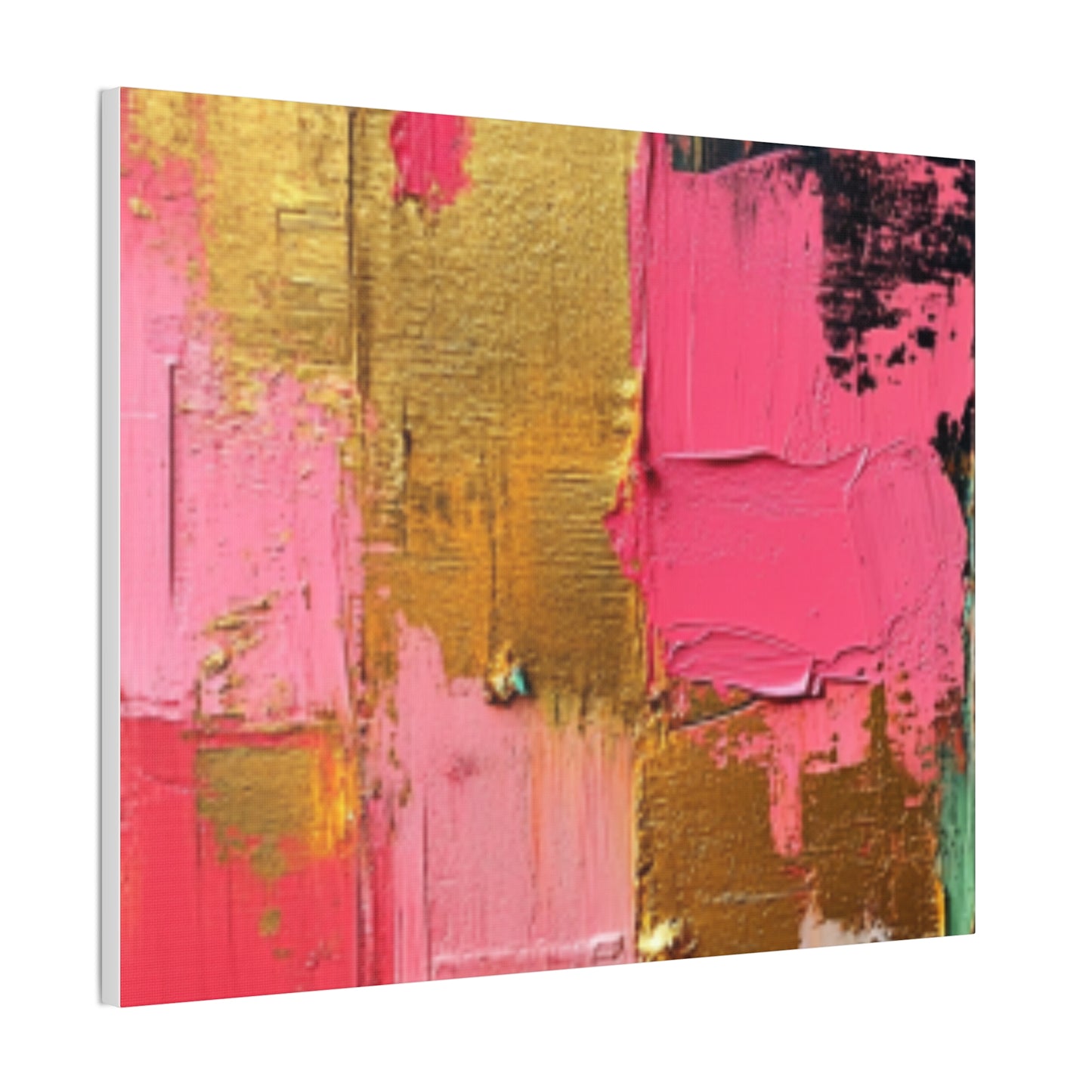 Acrylic Abstract Canvas Print - Homage to the Divine Nine/Pink Green Black and Gold 3