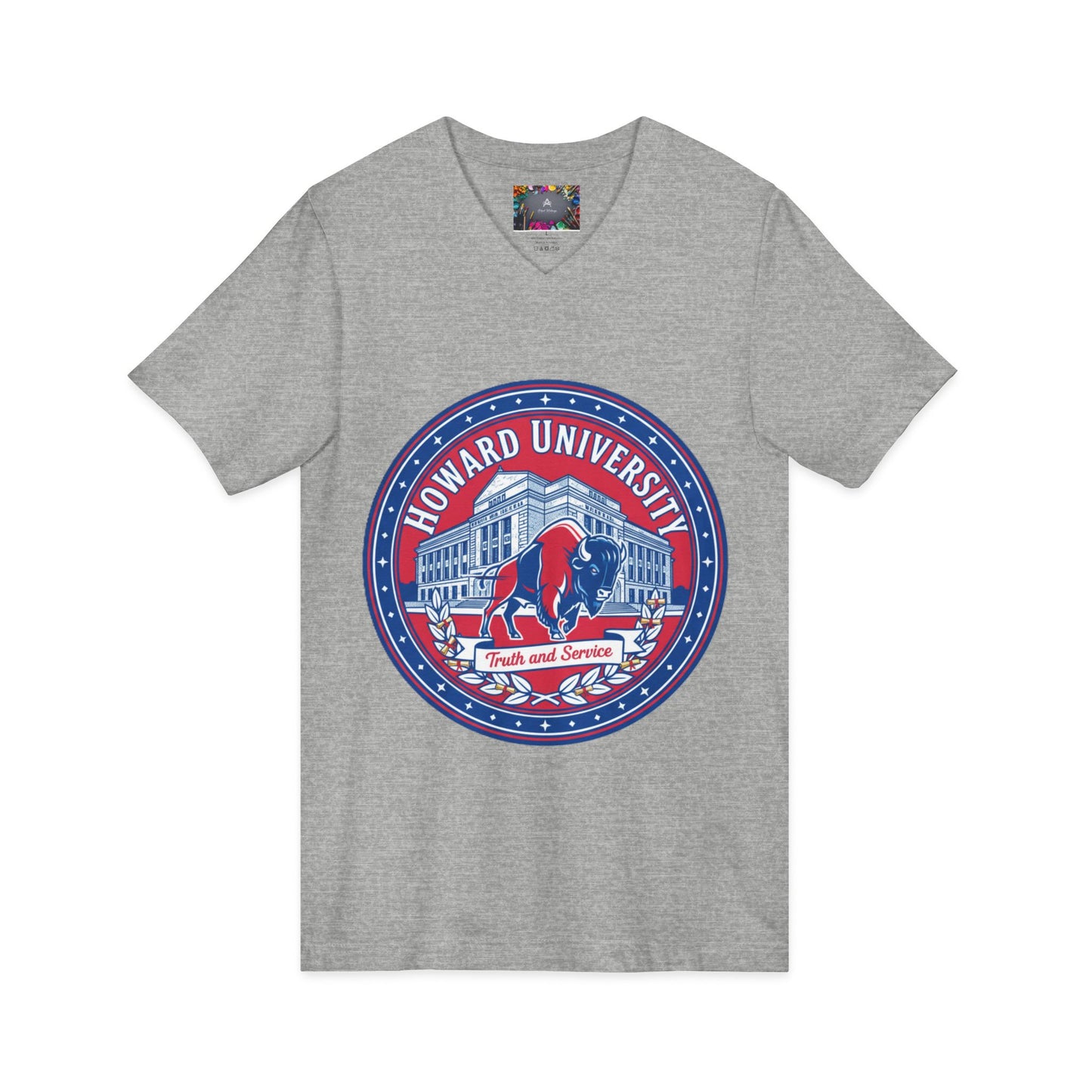 Howard University/ Truth and Service Unisex V-Neck T-Shirt 3