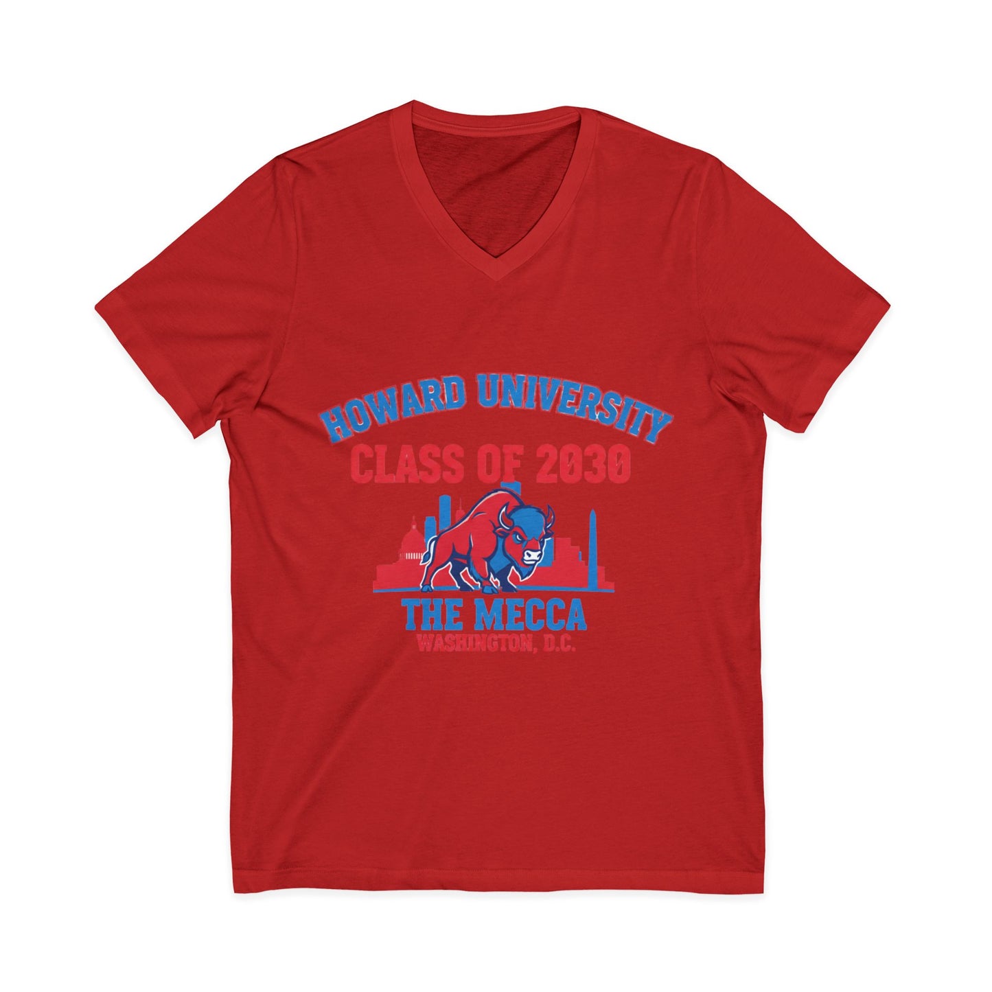 Howard University Class of 2030 Unisex V-Neck T-Shirt | The Mecca Incoming Class Tee
