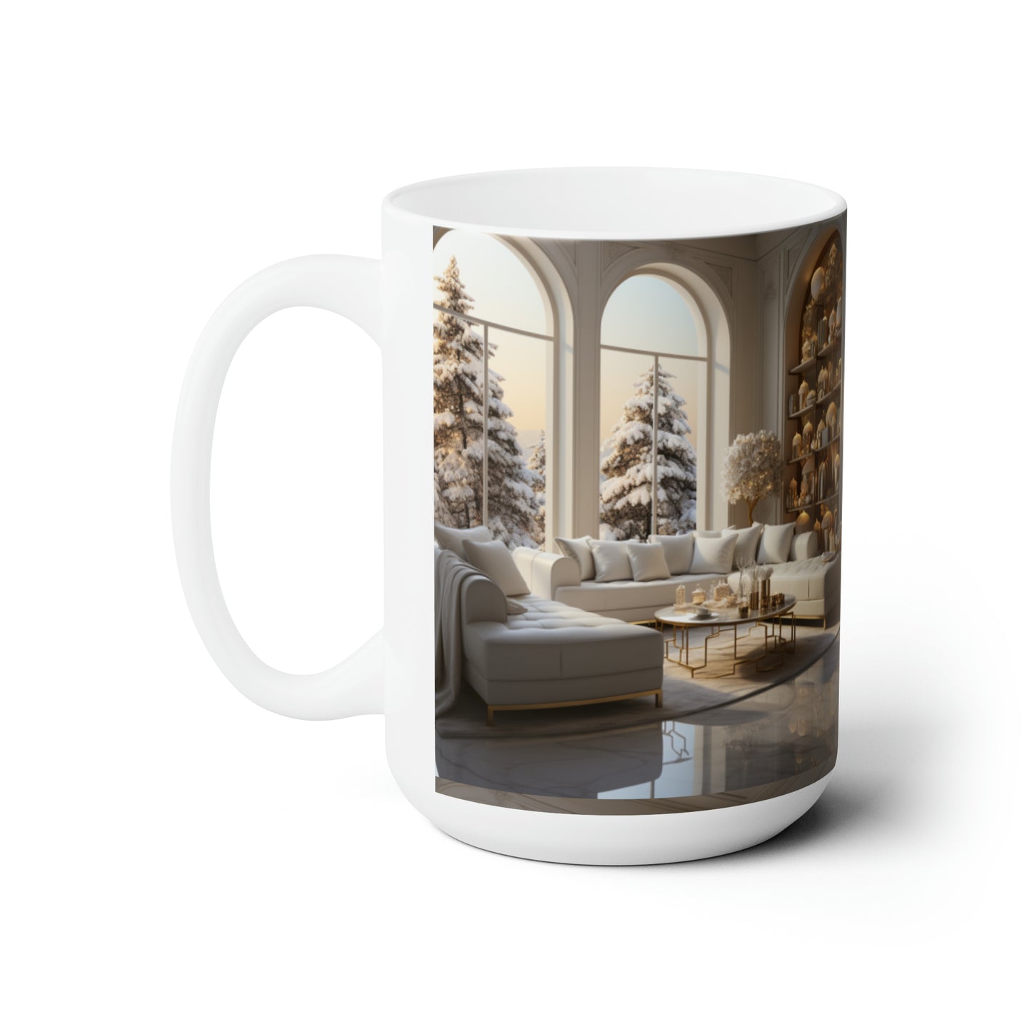 Elegance in Gold & White Holiday Mug15oz