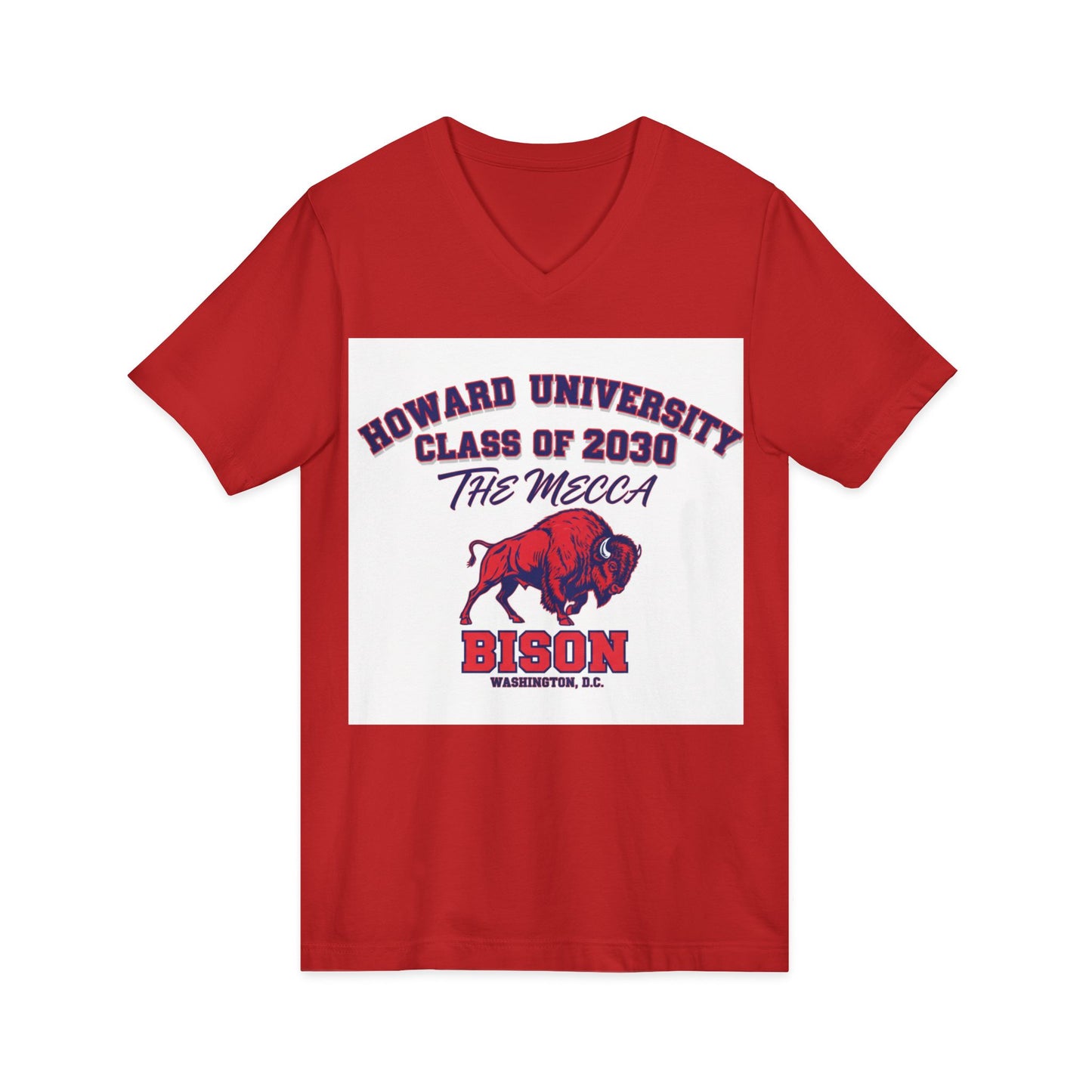 Howard University Class of 2030 Unisex V-Neck T-Shirt | The Mecca Incoming Class Tee