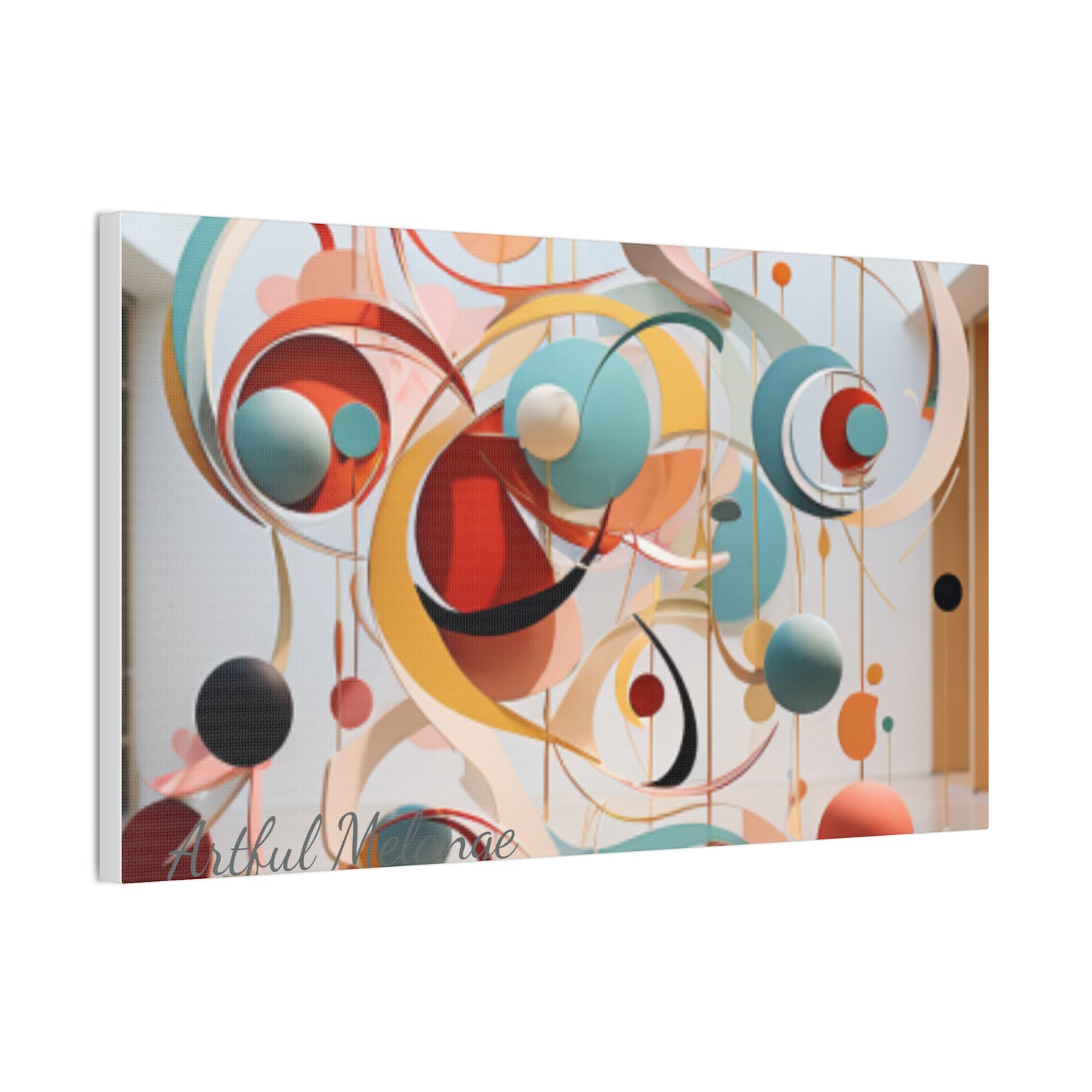 Harmony in Cyan and Peach- Graphic Print