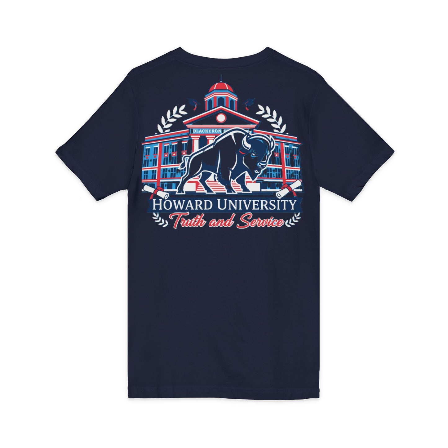 Howard University/ Truth and Service Unisex V-Neck T-Shirt 8