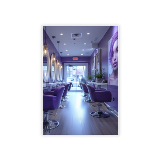 Black Hair Salon Interiors: Poster Prints Celebrating Style
