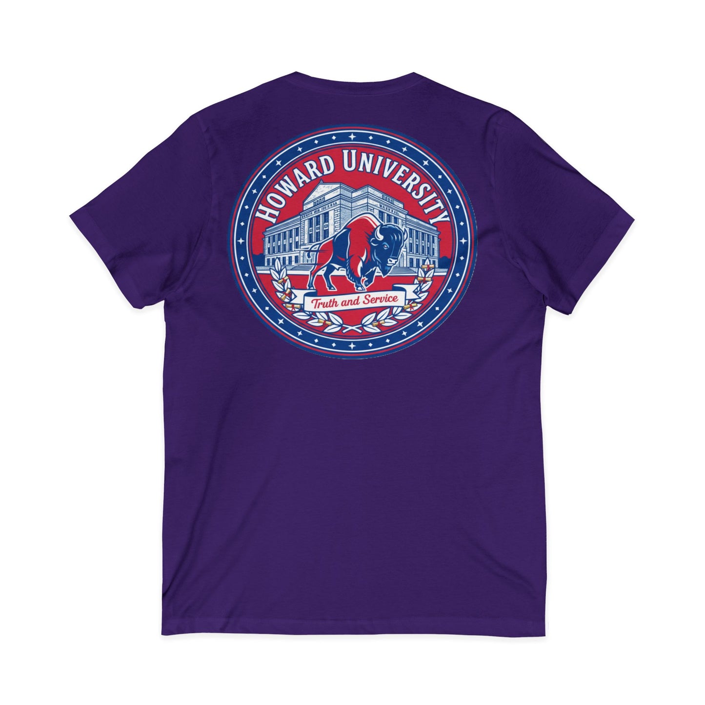 Howard University/ Truth and Service Unisex V-Neck T-Shirt 3