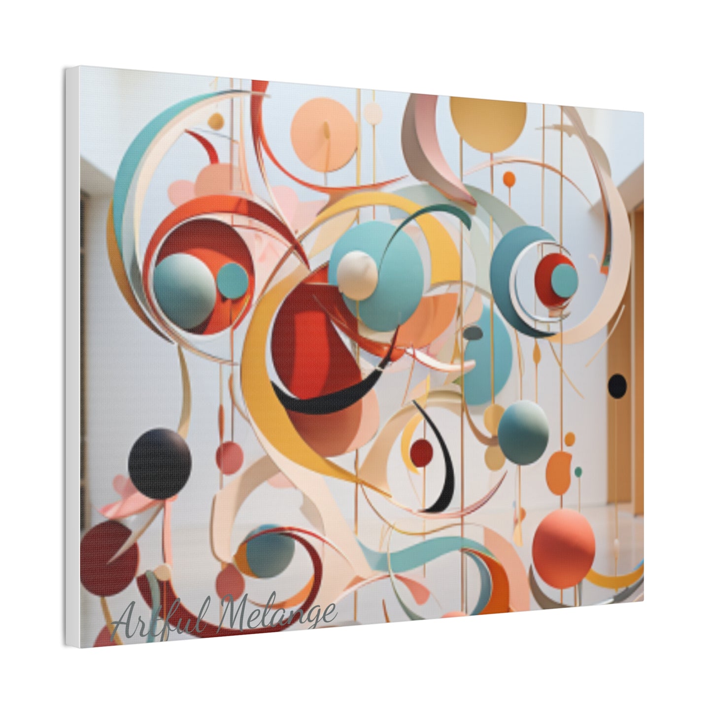 Harmony in Cyan and Peach- Graphic Print