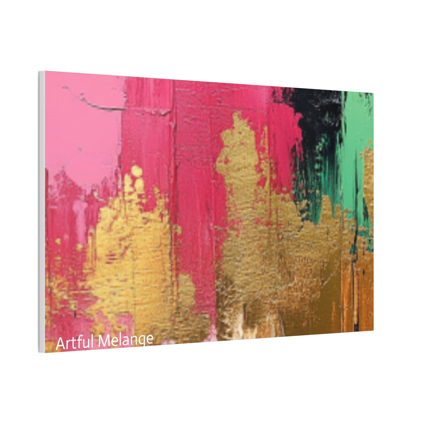 Acrylic Abstract Canvas Print - Homage to the Divine Nine/Pink Green Black and Gold 1