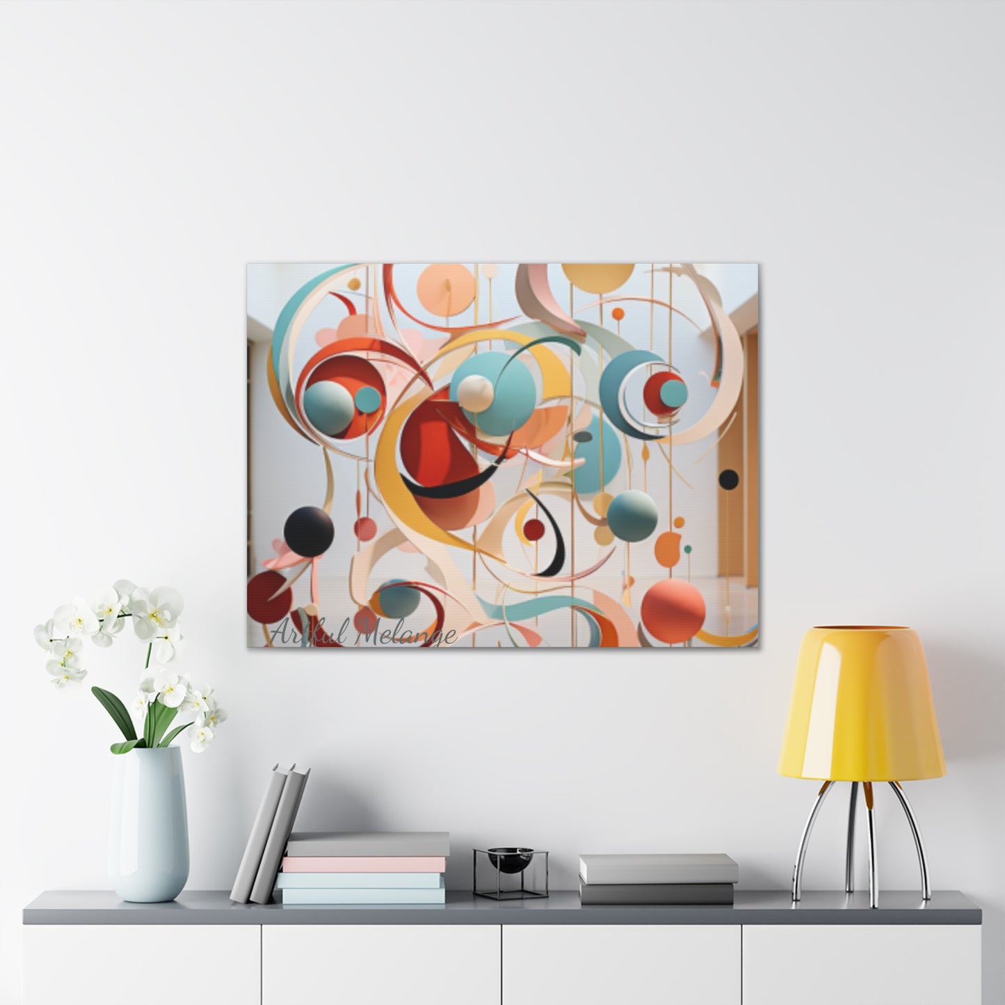 Harmony in Cyan and Peach- Graphic Print