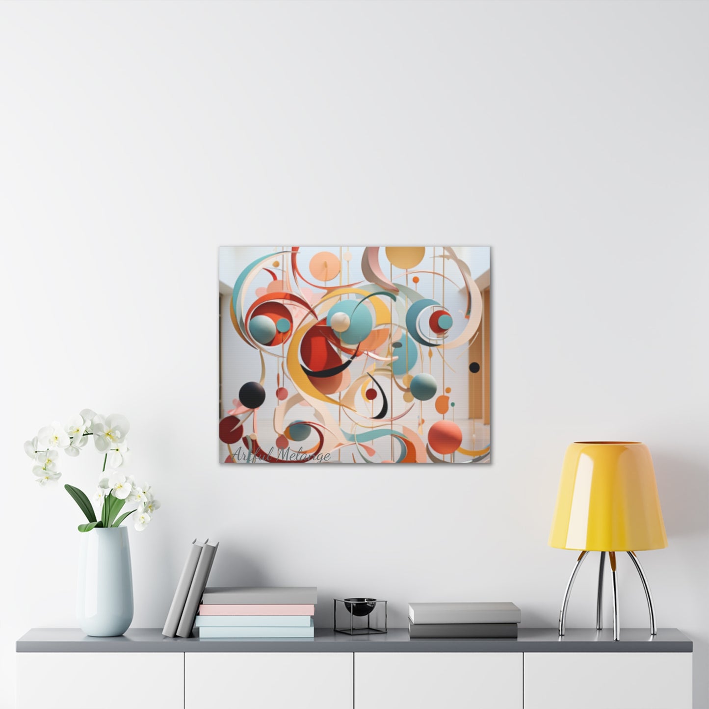 Harmony in Cyan and Peach- Graphic Print
