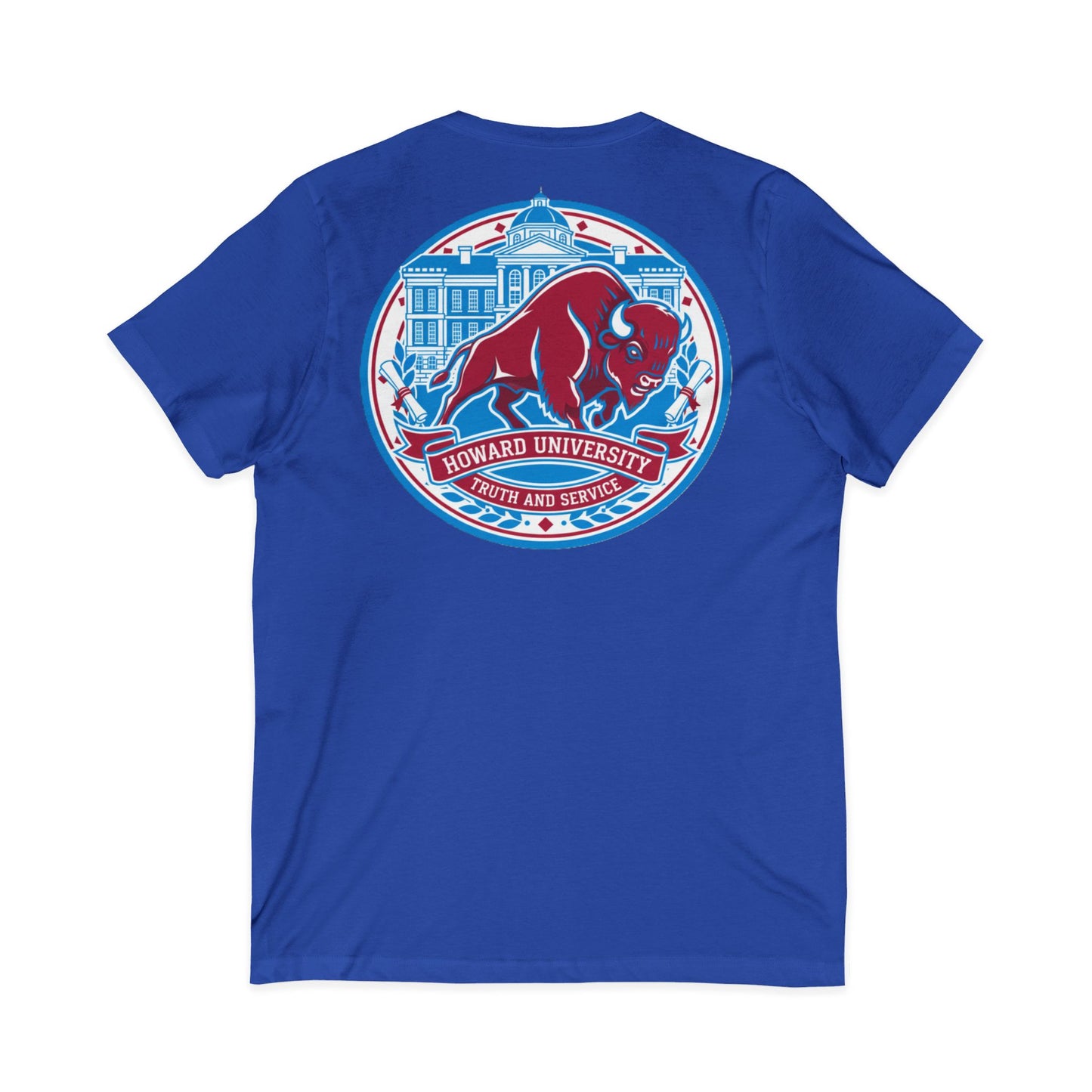 Howard University/ Truth and Service Unisex V-Neck T-Shirt 7