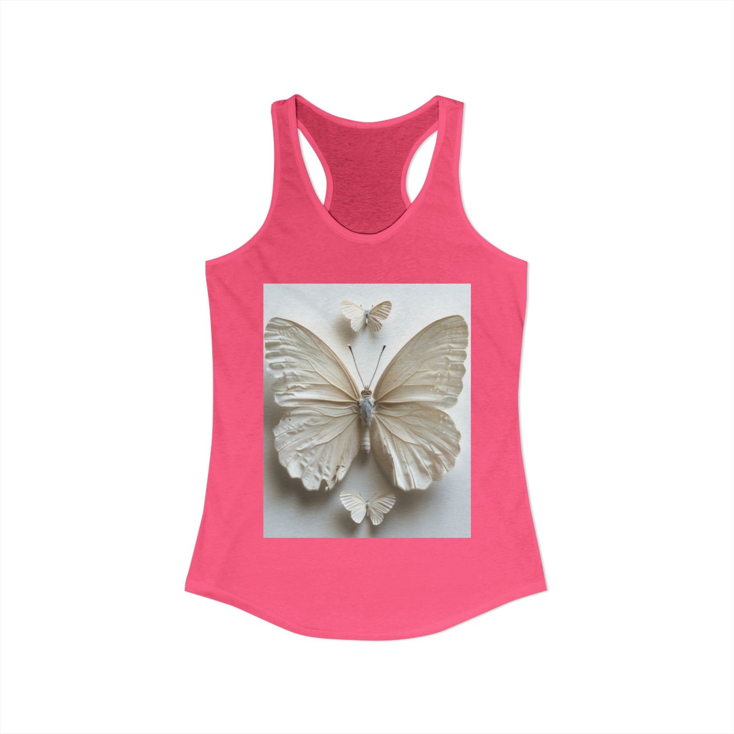 Flutter & Flow | Women's Razorback White T-Shirts with Artistic Butterflies 1