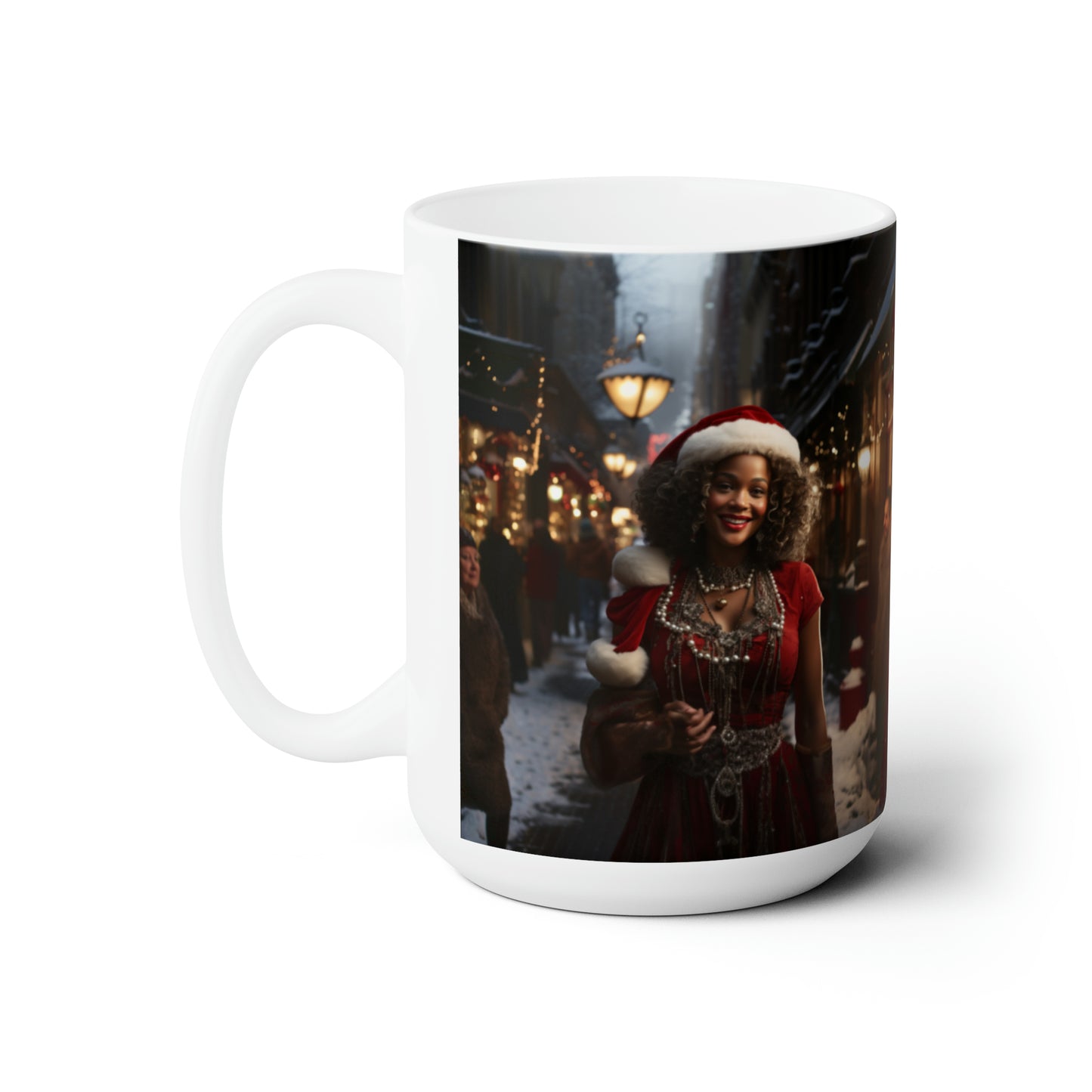 Princess Claus White Ceramic Holiday Mug 15oz
