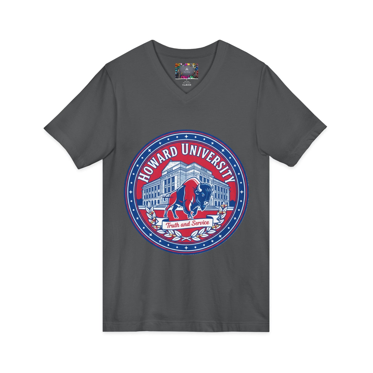 Howard University/ Truth and Service Unisex V-Neck T-Shirt 3